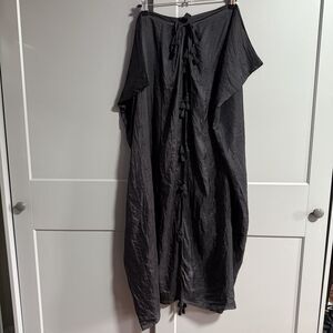 Mer Sea Co Women 100% Silk Tassel Sheer Cover Up Black One Size Boho Beachy